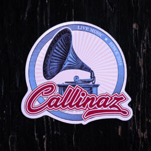 Klistermärke - Blå grammofon